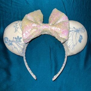 Blue Toile Print Princess Ears